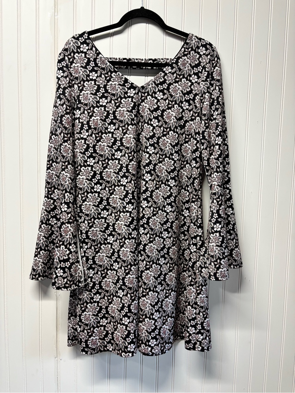 Signature By Robbie Bee Floral Flare Sleeve Dress Size Large